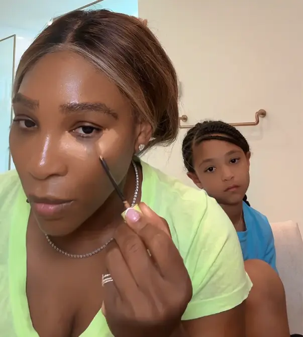 Serena Williams Daughter Adorable Reaction to Mom Beauty Routine 3